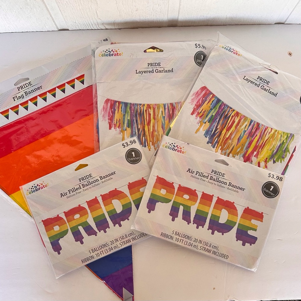 RAINBOW PRIDE NEW YEARS EVE DECORATIONS BUNDLE NWT